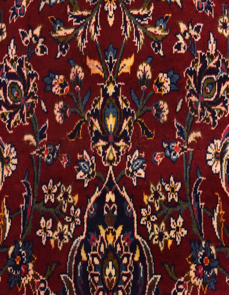 Detail image of  9' 9 x 13'  Hand Knotted Kashan Persian Wool Rug