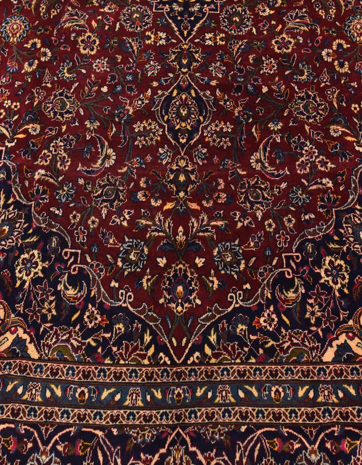 Detail image of  9' 9 x 13'  Hand Knotted Kashan Persian Wool Rug