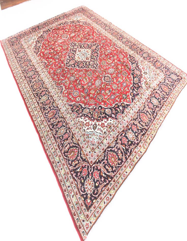 Detail image of  9' 8 x 12' 9  Hand Knotted Kashan Persian Wool Rug