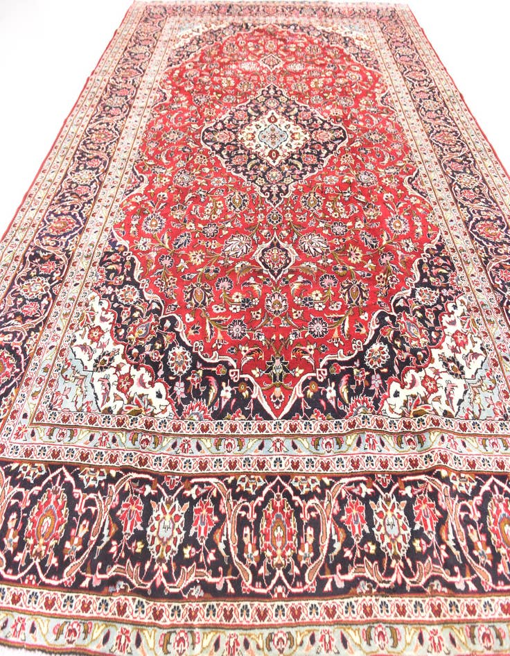 Detail image of  9' 8 x 12' 9  Hand Knotted Kashan Persian Wool Rug