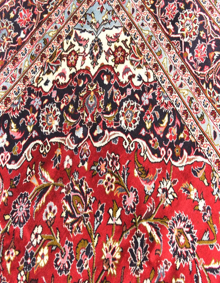 Detail image of  9' 8 x 12' 9  Hand Knotted Kashan Persian Wool Rug