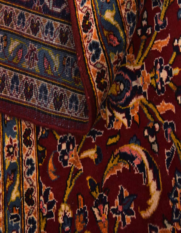 Detail image of  9' 6 x 12' 7  Hand Knotted Kashan Persian Wool Rug