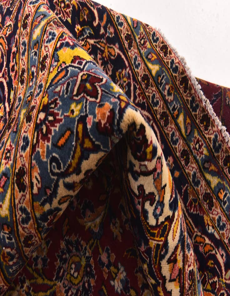 Detail image of  9' 6 x 12' 7  Hand Knotted Kashan Persian Wool Rug