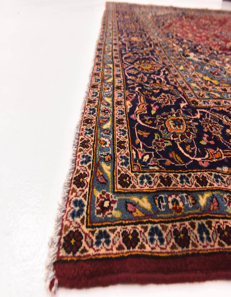 Detail image of  9' 6 x 12' 7  Hand Knotted Kashan Persian Wool Rug