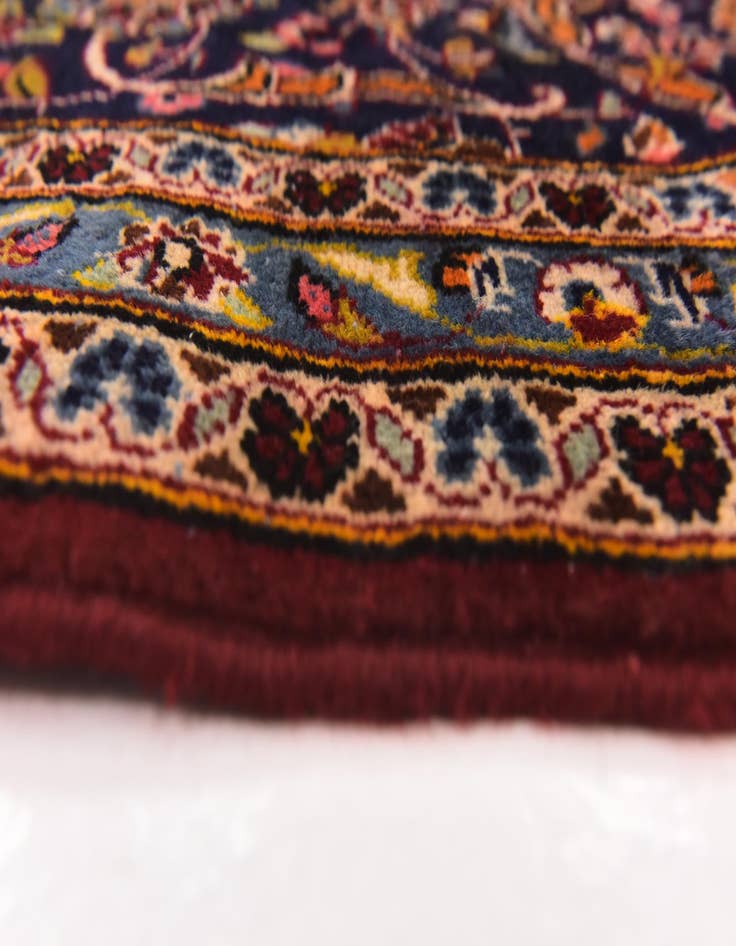 Detail image of  9' 6 x 12' 7  Hand Knotted Kashan Persian Wool Rug