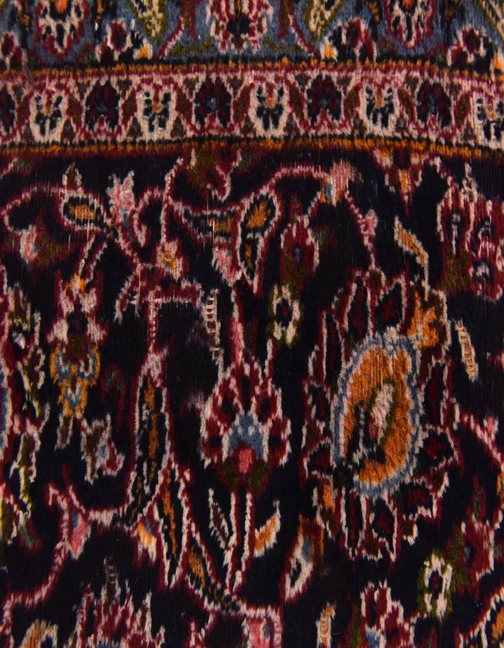 Detail image of  9' 10 x 12' 6  Hand Knotted Kashan Persian Wool Rug