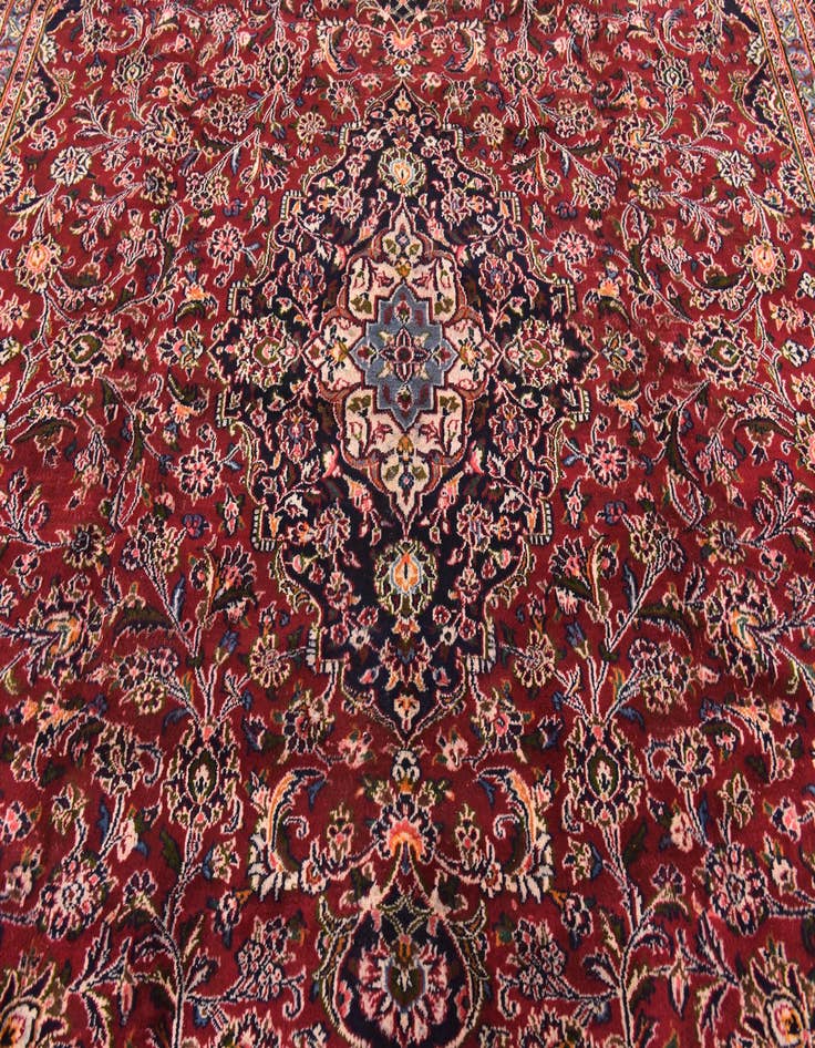 Detail image of  9' 10 x 12' 6  Hand Knotted Kashan Persian Wool Rug