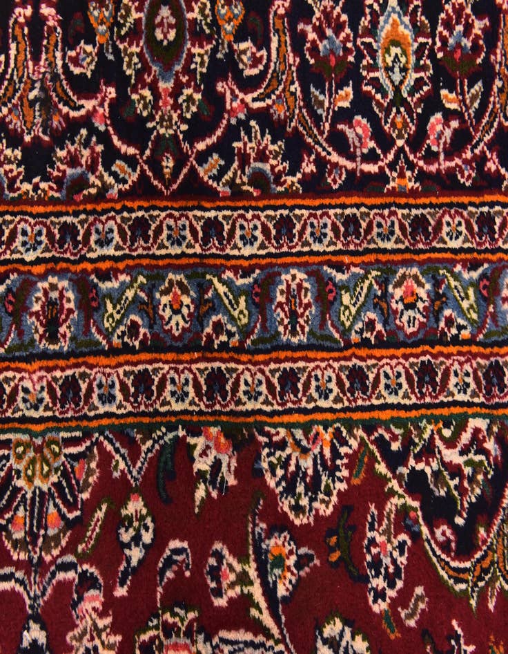 Detail image of  9' 10 x 12' 6  Hand Knotted Kashan Persian Wool Rug