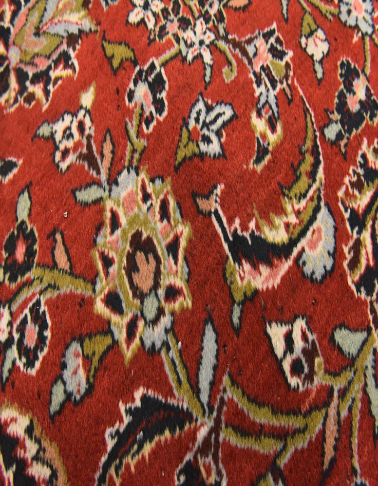 Detail image of  9' 7 x 13' 8  Hand Knotted Kashan Persian Wool Rug