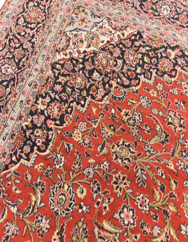 Detail image of  9' 7 x 13' 8  Hand Knotted Kashan Persian Wool Rug