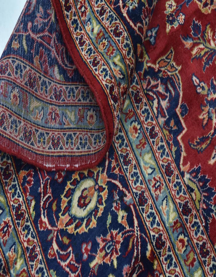 Detail image of  9' 9 x 13' 2  Hand Knotted Kashan Persian Wool Rug