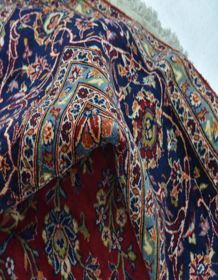 Detail image of  9' 9 x 13' 2  Hand Knotted Kashan Persian Wool Rug