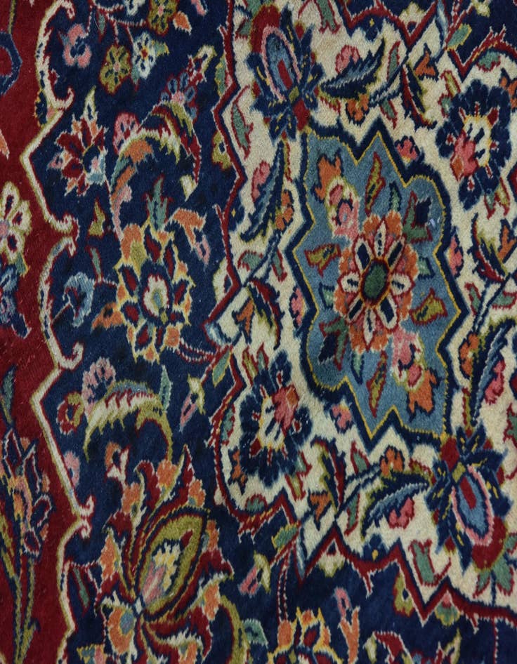 Detail image of  9' 9 x 13' 2  Hand Knotted Kashan Persian Wool Rug