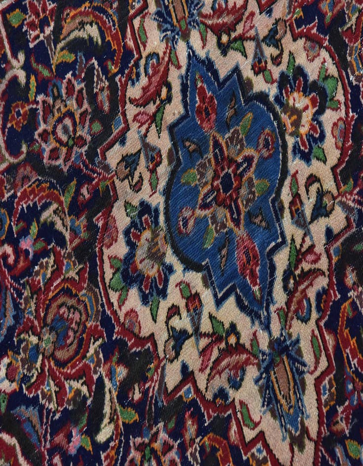 Detail image of  9' 7 x 13'  Hand Knotted Kashan Persian Wool Rug