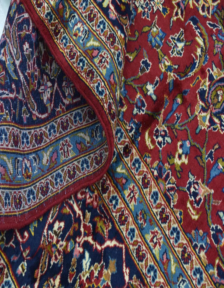 Detail image of  9' 8 x 13' 3  Hand Knotted Kashan Persian Wool Rug