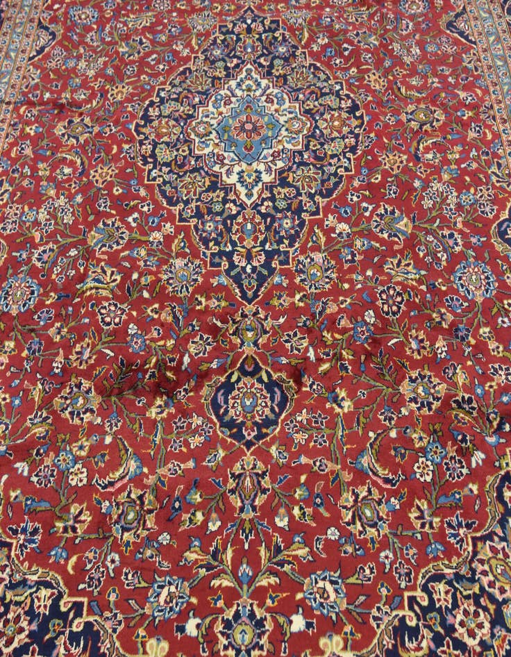 Detail image of  9' 8 x 13' 3  Hand Knotted Kashan Persian Wool Rug
