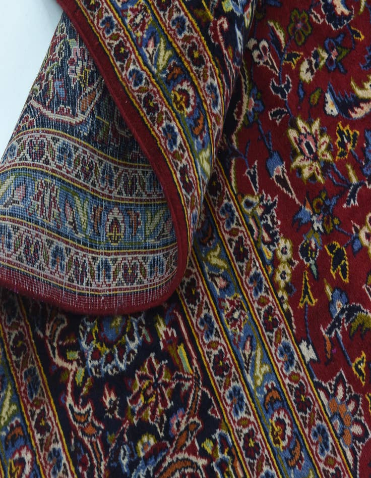 Detail image of  9' 8 x 13' 2  Hand Knotted Kashan Persian Wool Rug