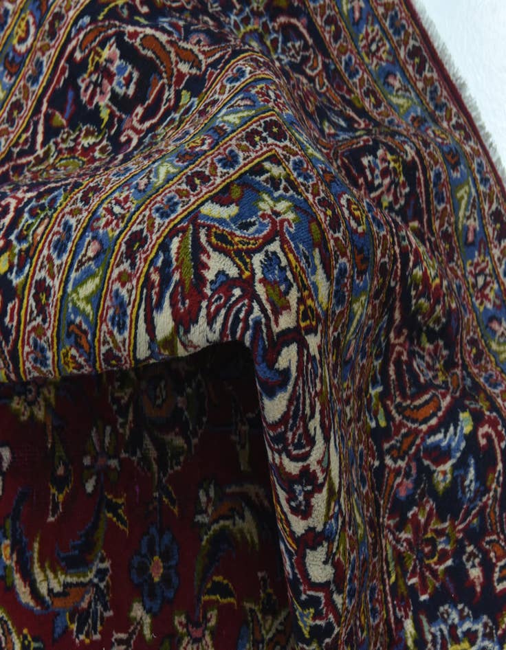 Detail image of  9' 8 x 13' 2  Hand Knotted Kashan Persian Wool Rug