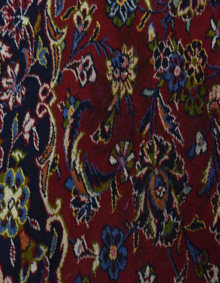 Detail image of  9' 8 x 13' 2  Hand Knotted Kashan Persian Wool Rug