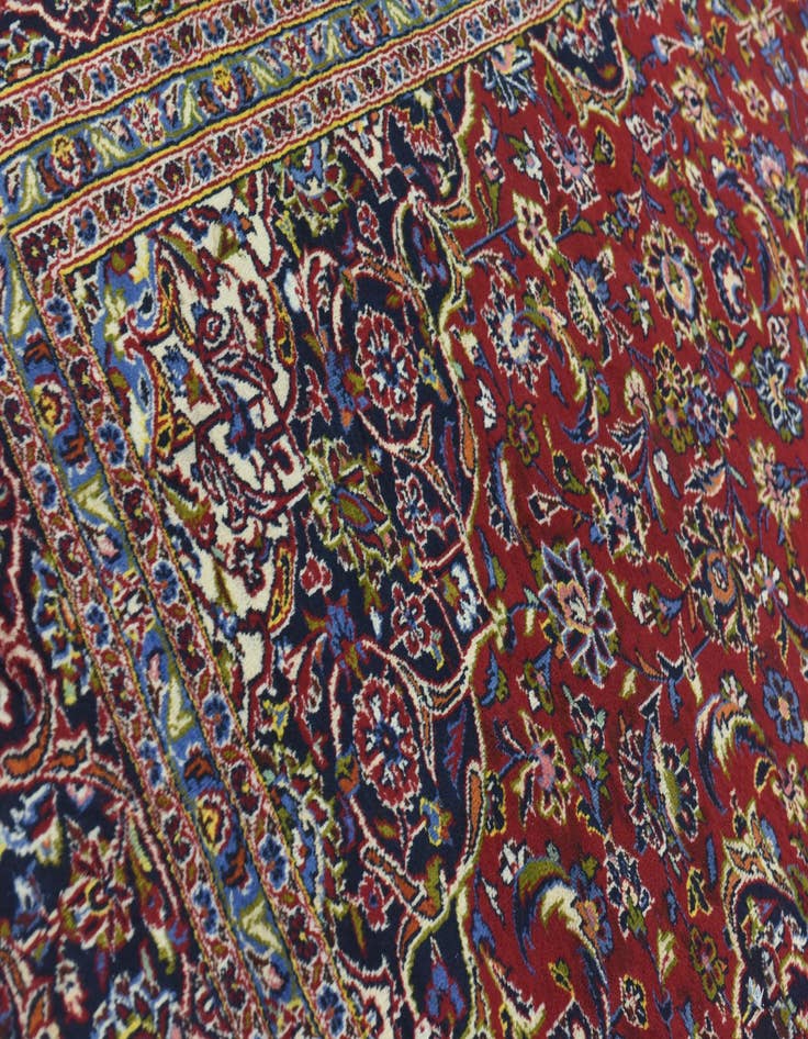 Detail image of  9' 8 x 13' 2  Hand Knotted Kashan Persian Wool Rug