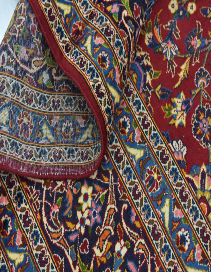 Detail image of  9' 7 x 13' 2  Hand Knotted Kashan Persian Wool Rug