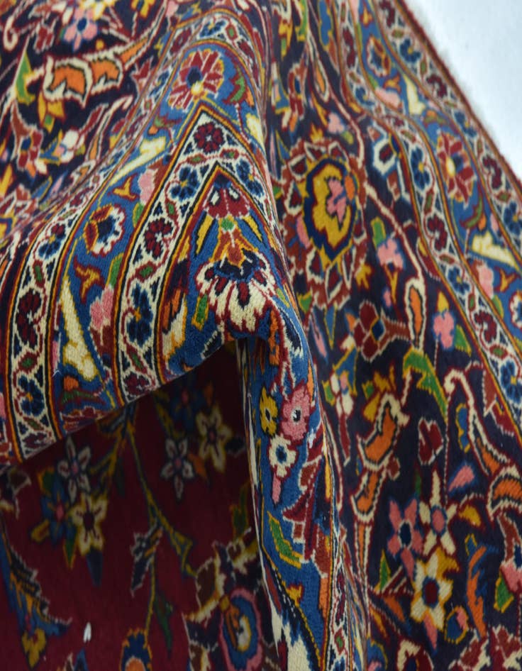 Detail image of  9' 7 x 13' 2  Hand Knotted Kashan Persian Wool Rug