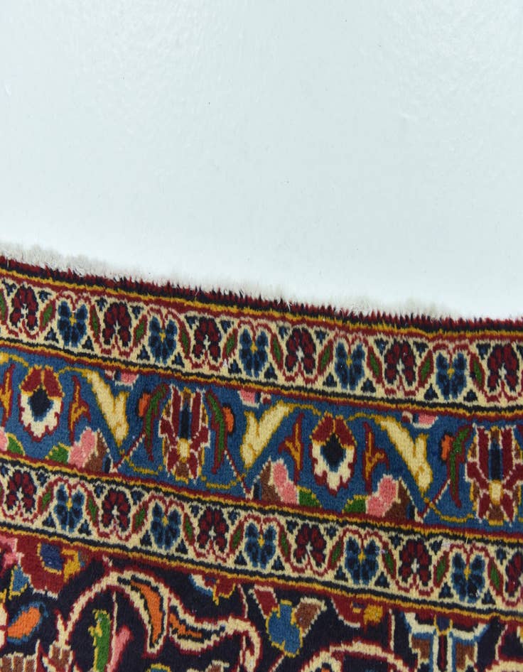 Detail image of  9' 7 x 13' 2  Hand Knotted Kashan Persian Wool Rug