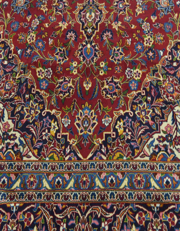 Detail image of  9' 7 x 13' 2  Hand Knotted Kashan Persian Wool Rug