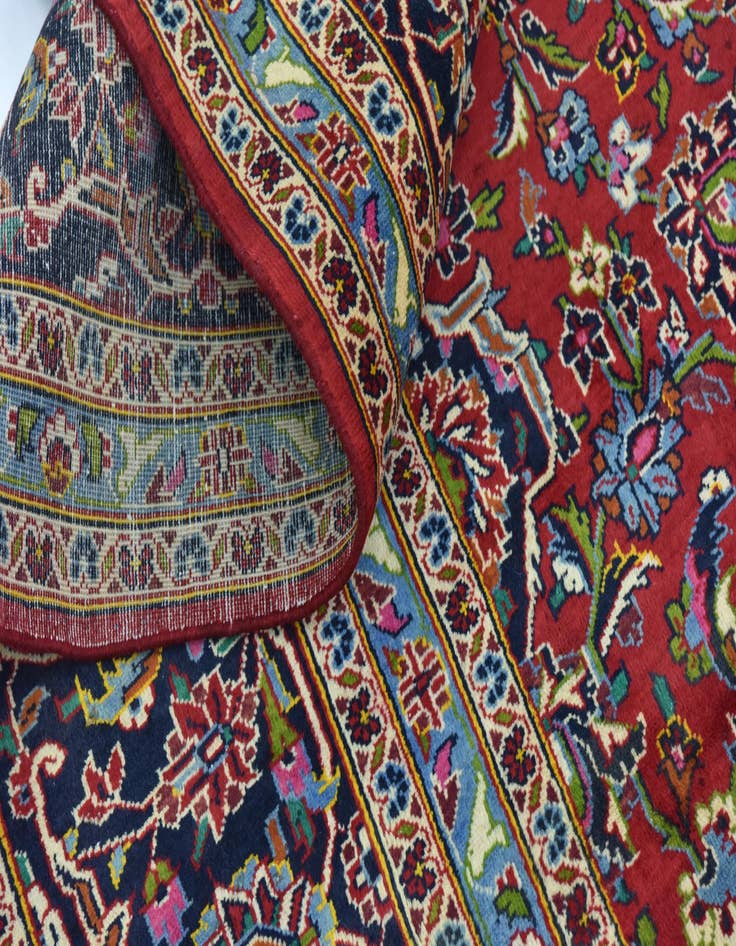 Detail image of  9' 10 x 13' 5  Hand Knotted Kashan Persian Wool Rug
