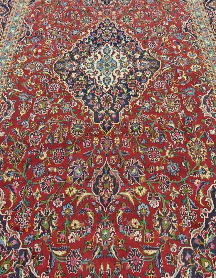 Detail image of  9' 10 x 13' 5  Hand Knotted Kashan Persian Wool Rug