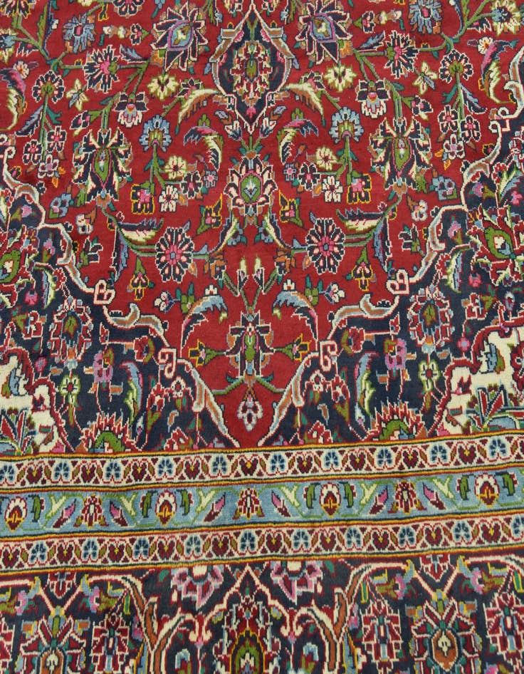 Detail image of  9' 10 x 13' 5  Hand Knotted Kashan Persian Wool Rug