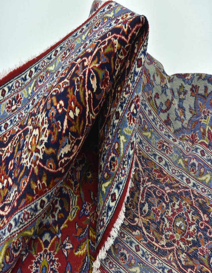 Detail image of  9' 6 x 13' 9  Hand Knotted Kashan Persian Wool Rug