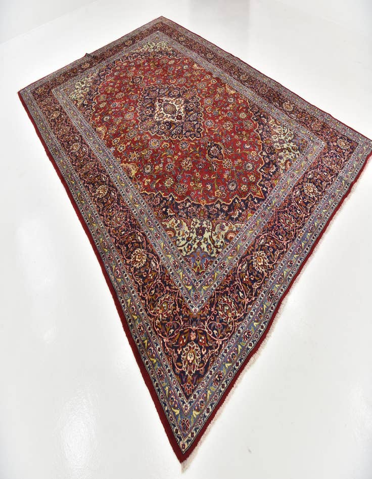 Detail image of  9' 6 x 13' 9  Hand Knotted Kashan Persian Wool Rug