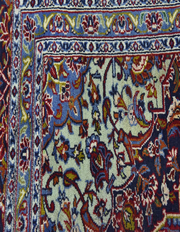 Detail image of  9' 6 x 13' 9  Hand Knotted Kashan Persian Wool Rug
