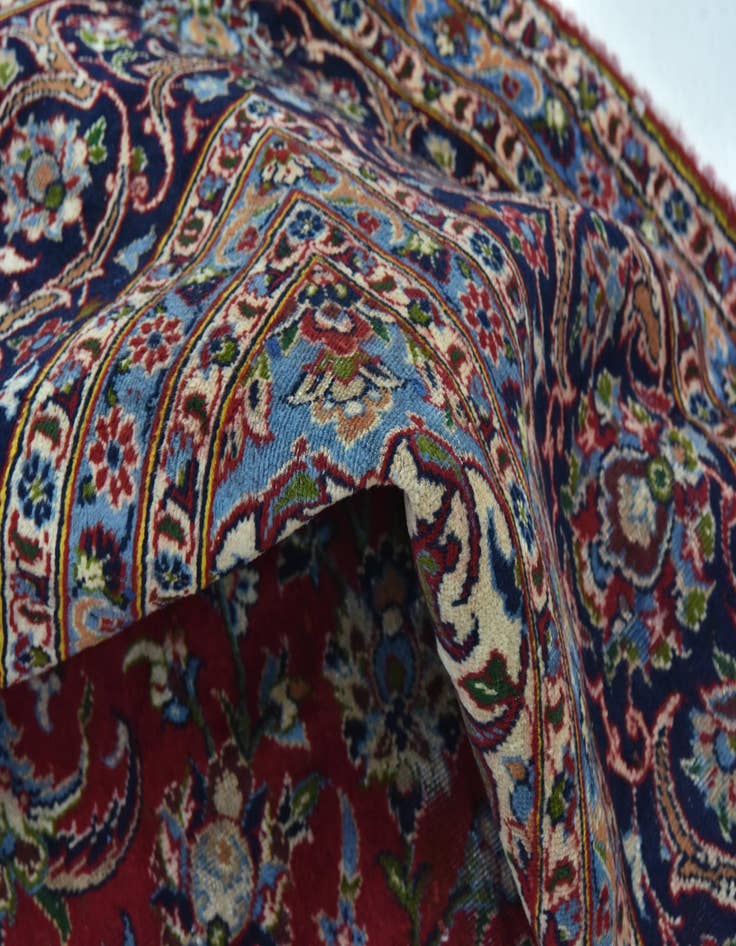 Detail image of  9' 6 x 13'  Hand Knotted Kashan Persian Wool Rug