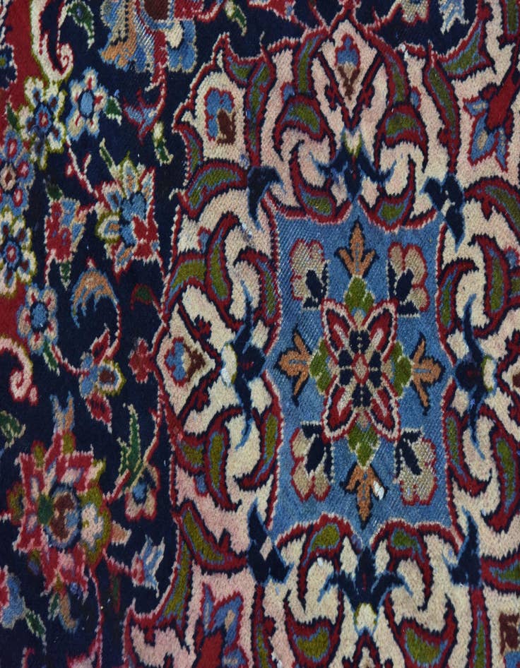 Detail image of  9' 6 x 13'  Hand Knotted Kashan Persian Wool Rug