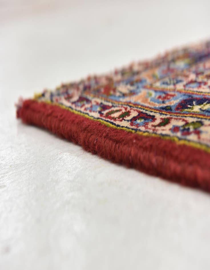 Detail image of  9' 6 x 13'  Hand Knotted Kashan Persian Wool Rug