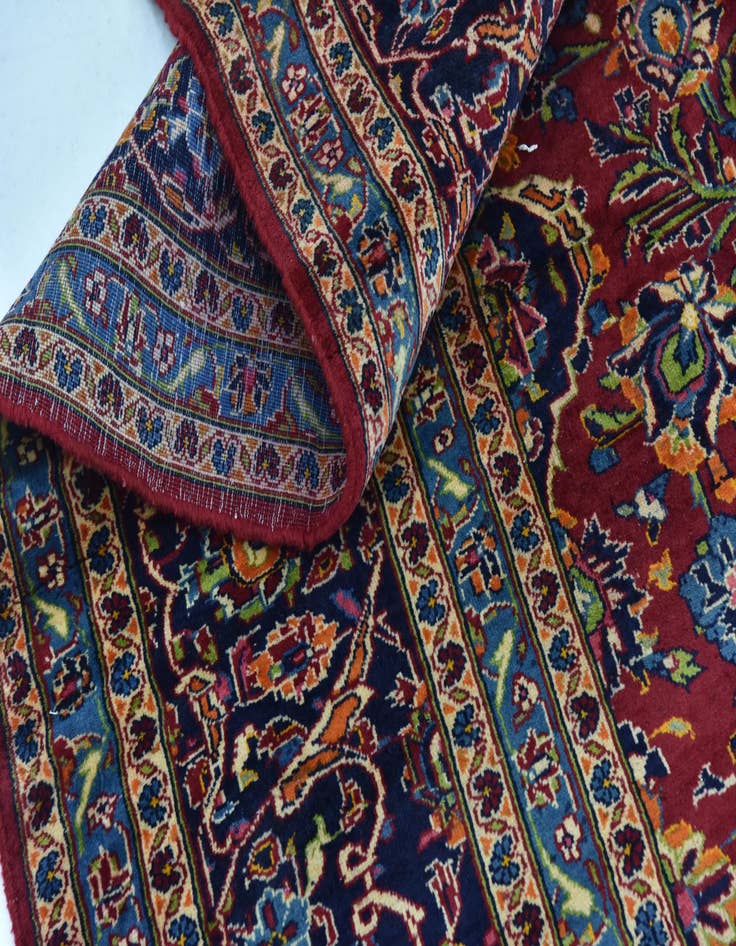 Detail image of  9' 8 x 13' 3  Hand Knotted Kashan Persian Wool Rug