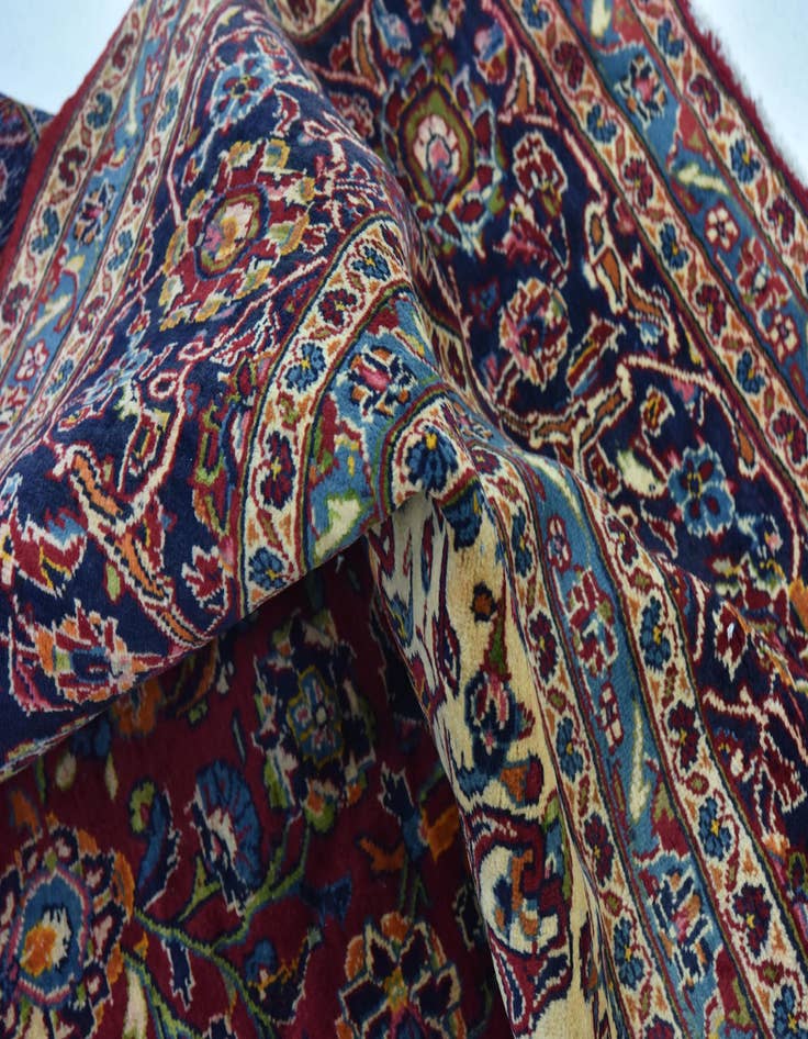 Detail image of  9' 8 x 13' 3  Hand Knotted Kashan Persian Wool Rug