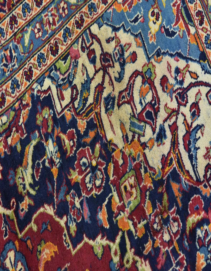 Detail image of  9' 8 x 13' 3  Hand Knotted Kashan Persian Wool Rug
