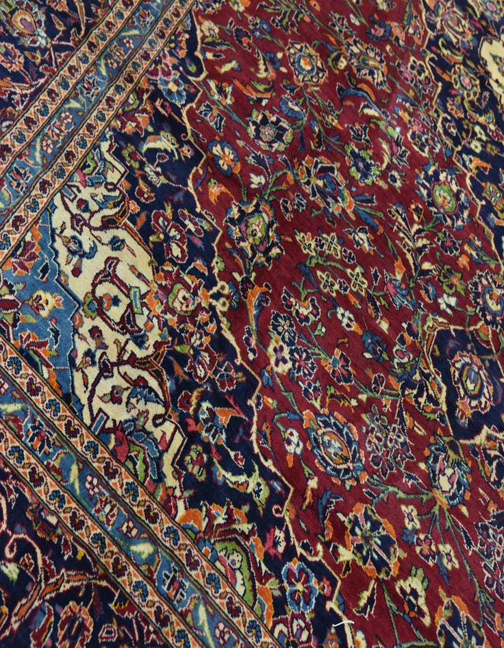 Detail image of  9' 8 x 13' 3  Hand Knotted Kashan Persian Wool Rug