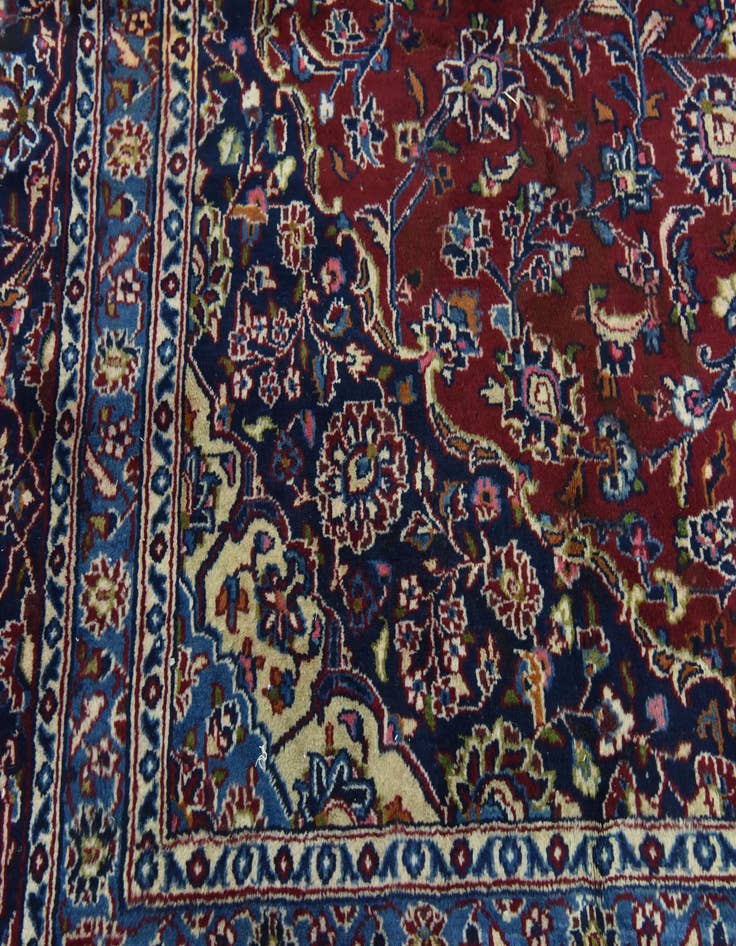 Detail image of  9' 10 x 12' 9  Hand Knotted Kashan Persian Wool Rug