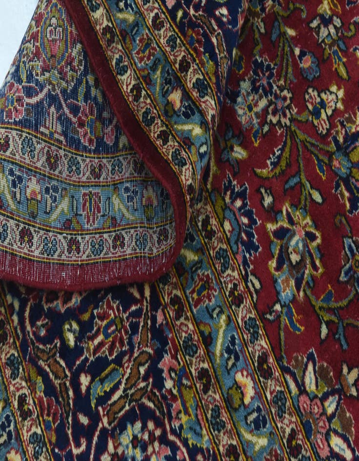 Detail image of  9' 10 x 13' 5  Hand Knotted Kashan Persian Wool Rug