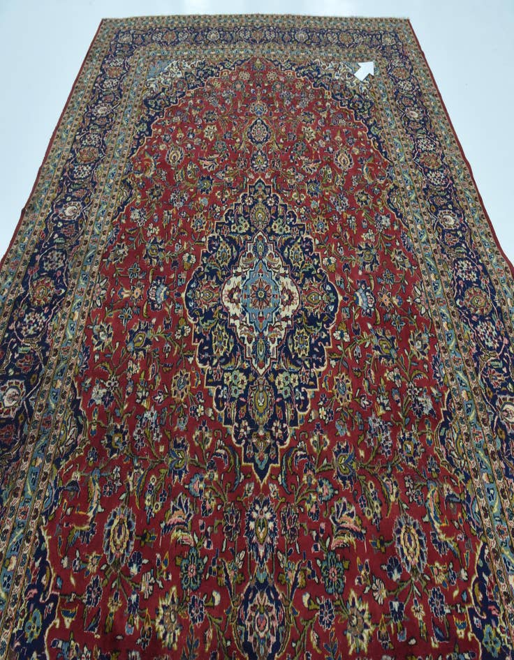 Detail image of  9' 10 x 13' 5  Hand Knotted Kashan Persian Wool Rug