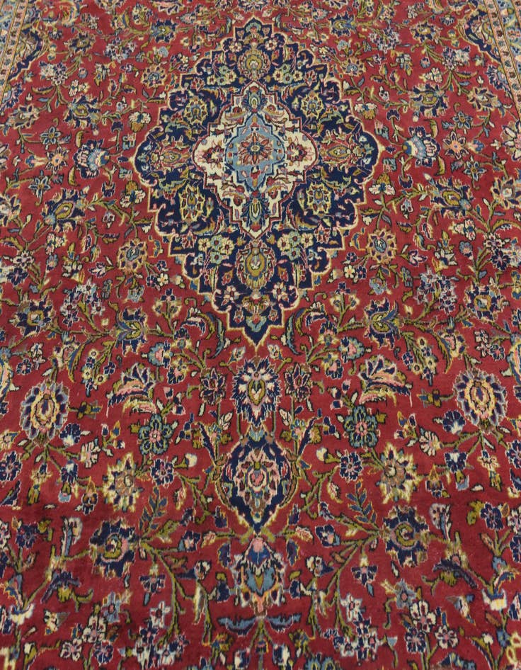 Detail image of  9' 10 x 13' 5  Hand Knotted Kashan Persian Wool Rug