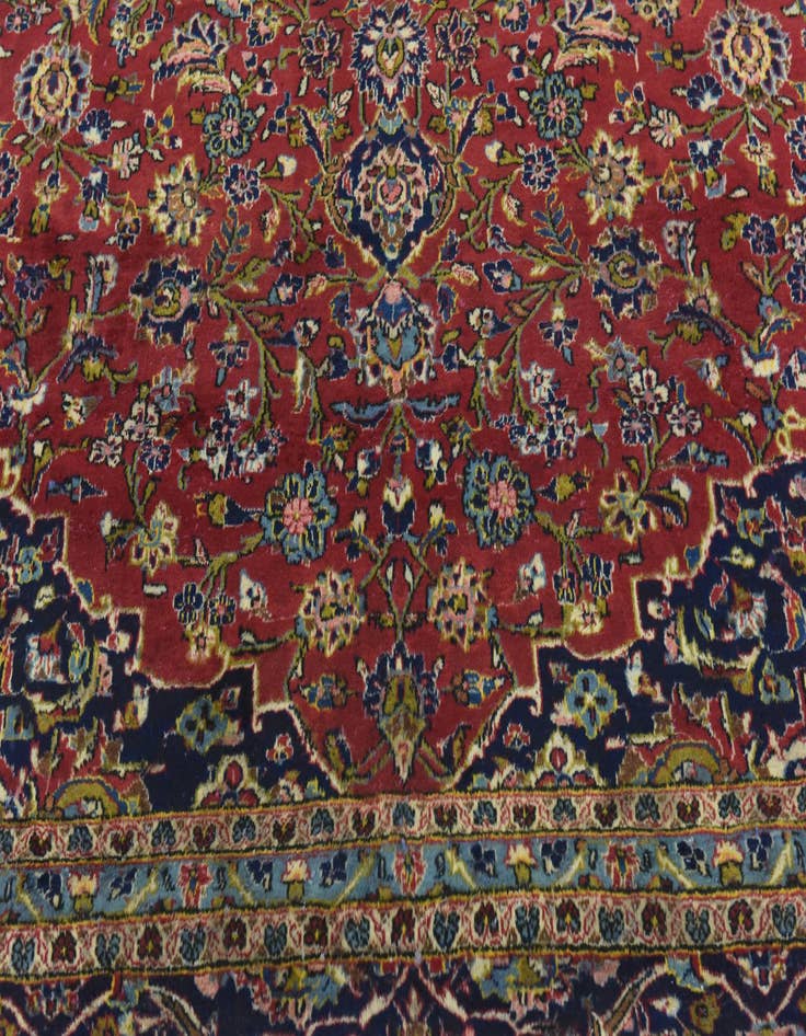 Detail image of  9' 10 x 13' 5  Hand Knotted Kashan Persian Wool Rug