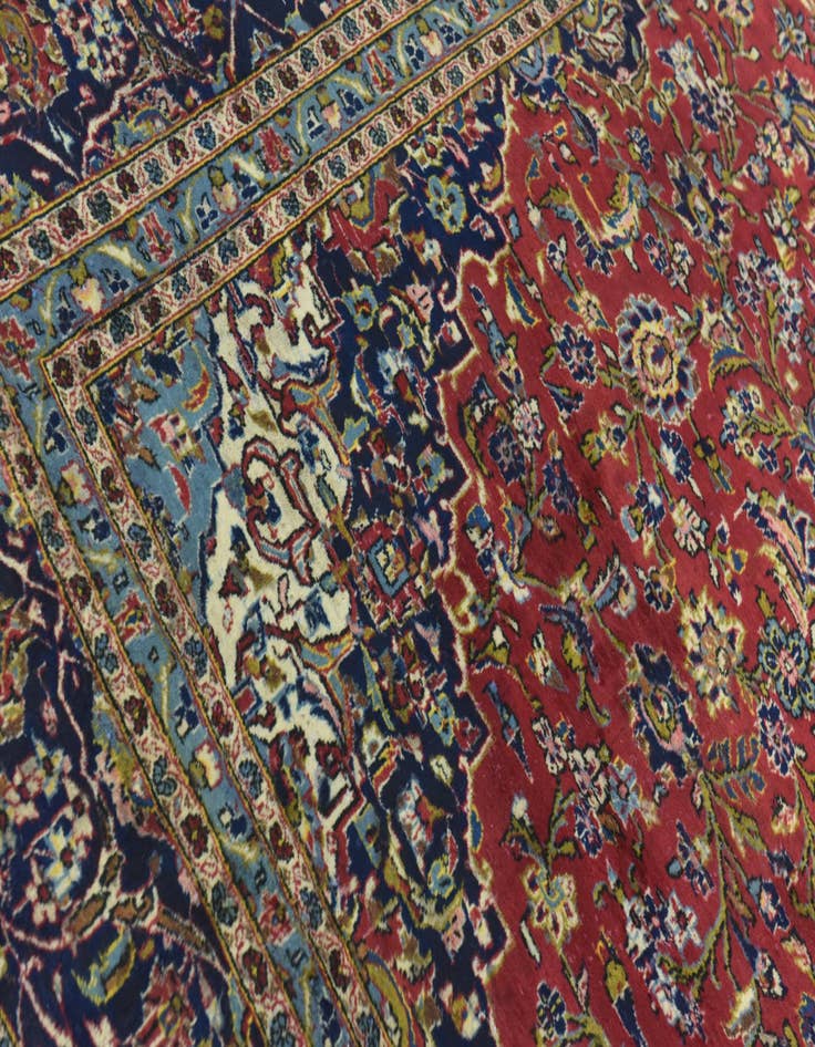 Detail image of  9' 10 x 13' 5  Hand Knotted Kashan Persian Wool Rug