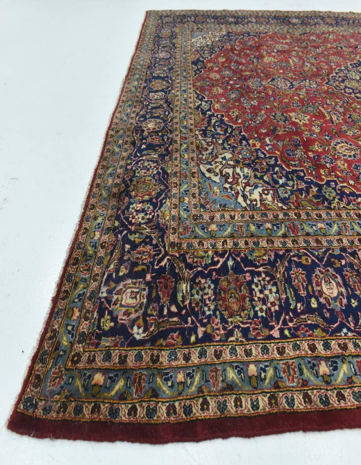 Detail image of  9' 10 x 13' 5  Hand Knotted Kashan Persian Wool Rug