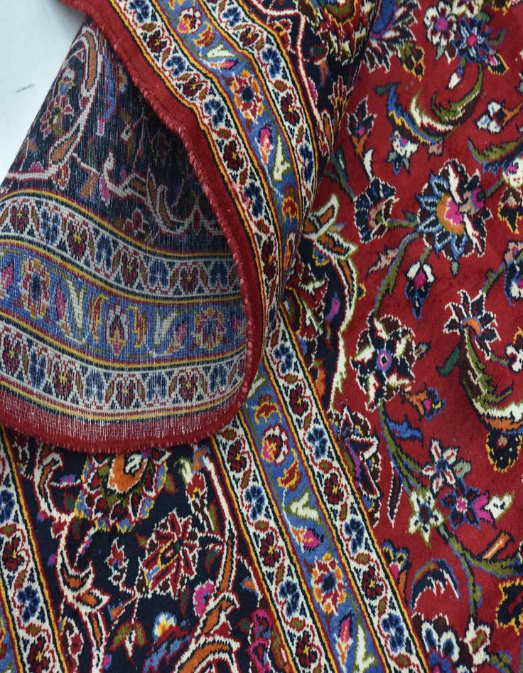 Detail image of  9' 9 x 13' 2  Hand Knotted Kashan Persian Wool Rug