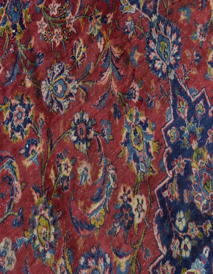 Detail image of  9' 8 x 13' 2  Hand Knotted Kashan Persian Wool Rug